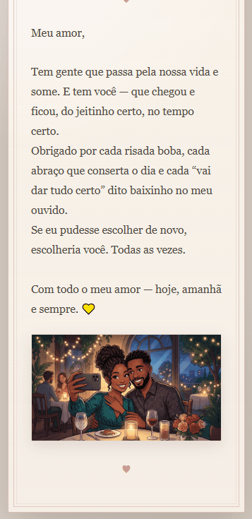 Exemplo de uma carta digital
